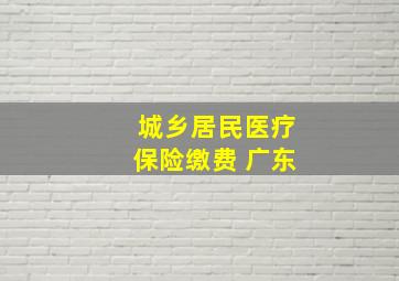 城乡居民医疗保险缴费 广东